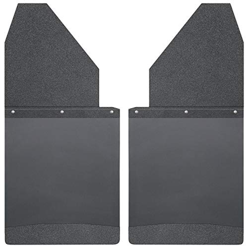Husky Liners Mud Flaps | Kick Back Mud Flaps 14" Wide - Black Top and Black Weight - Black | 17112 | Fits Chevrolet Silverado, Ford F-150, Dodge Ram, Toyota Tocoma/Tundra 2 Pcs