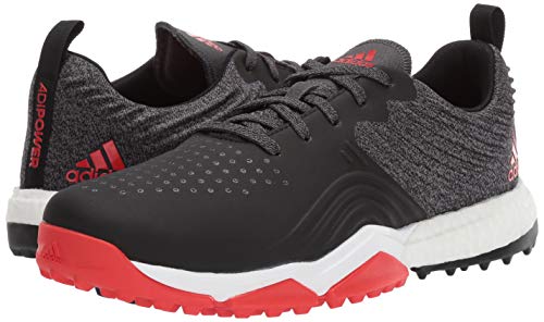 adidas Men's Adipower 4ORGED S Golf Shoe, core Black/red/FTWR White, 10 M US