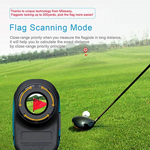 Mileseey Professional Laser Golf Rangefinder 660 Yards with Slope Compensation,±0.55yard Accuracy,Fast Flagpole Lock,6X Magnification,Distance/Angle/Speed Measurement for Golf,Hunting