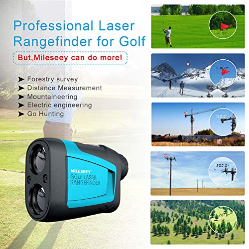 Mileseey Professional Laser Golf Rangefinder 660 Yards with Slope Compensation,±0.55yard Accuracy,Fast Flagpole Lock,6X Magnification,Distance/Angle/Speed Measurement for Golf,Hunting