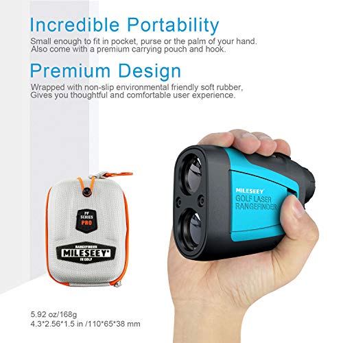 Mileseey Professional Laser Golf Rangefinder 660 Yards with Slope Compensation,±0.55yard Accuracy,Fast Flagpole Lock,6X Magnification,Distance/Angle/Speed Measurement for Golf,Hunting