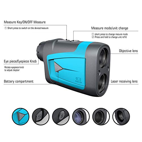 Mileseey Professional Laser Golf Rangefinder 660 Yards with Slope Compensation,±0.55yard Accuracy,Fast Flagpole Lock,6X Magnification,Distance/Angle/Speed Measurement for Golf,Hunting