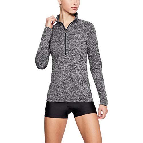Under Armour Women's Tech Twist ½ Zip Long-Sleeve Pullover , Black (001)/Metallic Silver , XX-Large