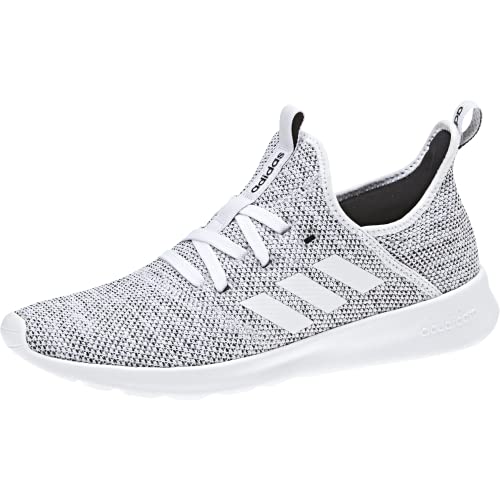 adidas Women's Cloud foam Pure Running Shoe, white/white/black, 9 Medium US