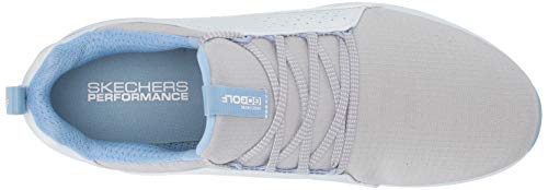 Skechers Women's Max Mojo Spikeless Golf Shoe, White/Gray/Blue, 8.0 M US