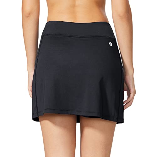 BALEAF Women's Tennis Skirts Golf Skorts Lightweight Athletic Skirts with Shorts Pockets Running Workout Sports Black Size S