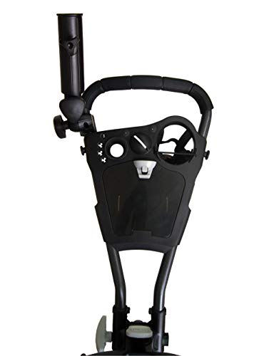 Qwik-Fold 360 Swivel 3 Wheel Push Pull Golf CART - 360* Rotating Front Wheel - ONE Second to Open & Close! (Charcoal/Black)