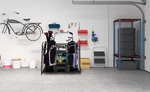 JEF WORLD OF GOLF Golf, Gifts, & Gallery 457 Metal Golf Bag Organizer, Black Double