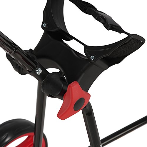 Caddymatic Continental 3 Wheel Folding Golf Club Push/Pull Cart Black/Red