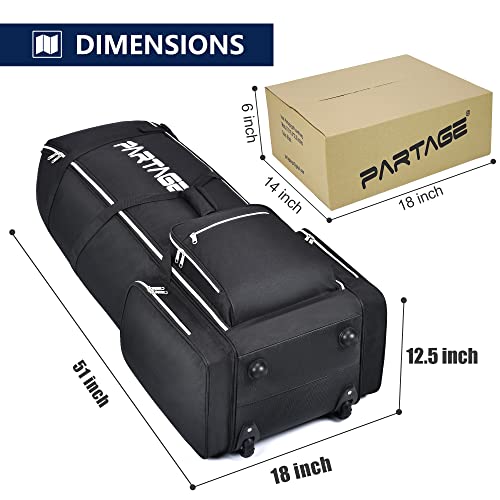 Partage Golf Travel Bag with Wheels - Black