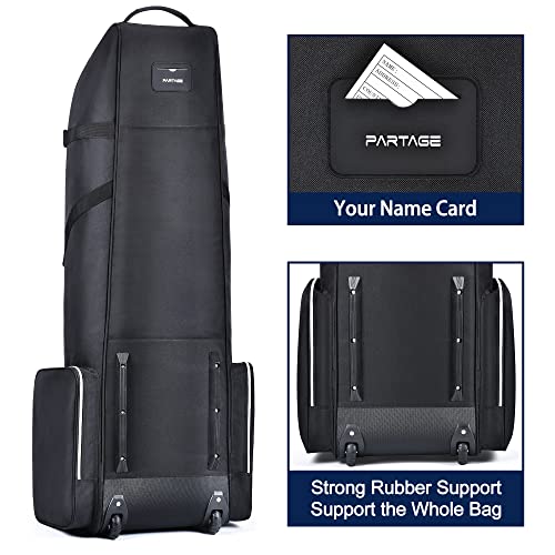 Partage Golf Travel Bag with Wheels - Black