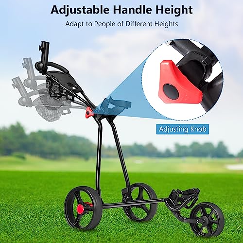 Tangkula 3 Wheel Golf Push Cart