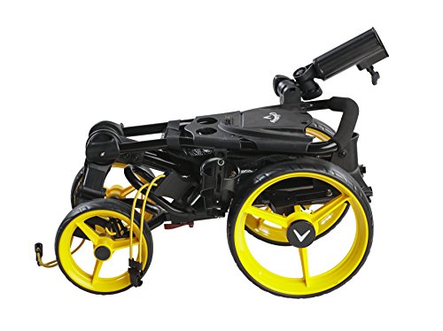 Callaway Trek 4-Wheel Compact Golf Club Push Cart, Black/Yellow
