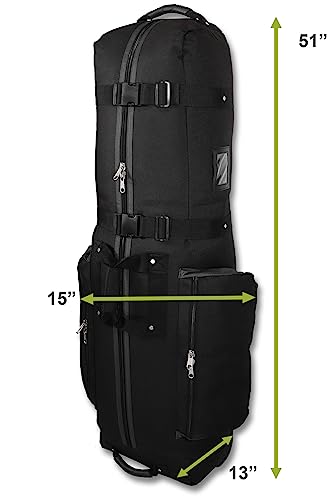 CaddyDaddy Constrictor Golf Bag Travel Cover with North Pole - Black/Grey