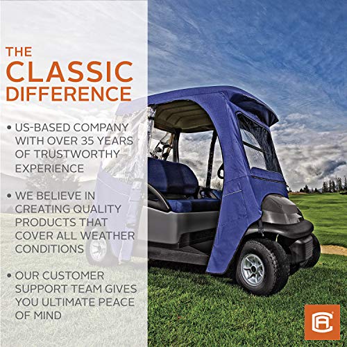 Classic Accessories Fairway Travel 4-Sided 2-Person Golf Cart Enclosure, Tan
