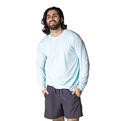 Vapor Apparel Men's Outdoor UPF 50+ Long Sleeve T-Shirt, UV Sun Protection for Fishing, Running, Hiking, M, Arctic Blue