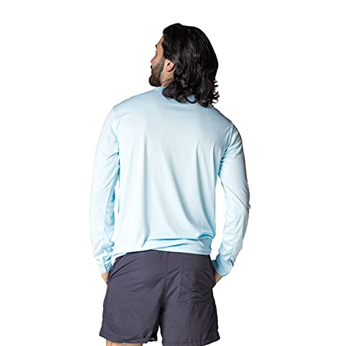 Vapor Apparel Men's Outdoor UPF 50+ Long Sleeve T-Shirt, UV Sun Protection for Fishing, Running, Hiking, M, Arctic Blue