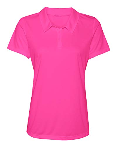 Women's Dry-Fit Golf Polo Shirts 3-Button Golf Polo's in 20 Colors XS-3XL Shirt Pink-S