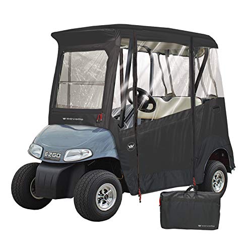Greenline Eevelle 300D Golf Cart Enclosure 2 Passenger EZ-GO Custom Drivable Golf Cart Cover - 4-Sided Enclosure - Waterproof, Sun Protection, Heavy Duty