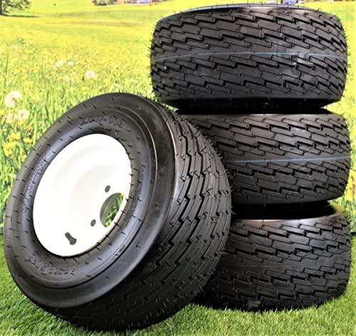 18x8.50-8 with 8x7 White Assembly for Golf Cart and Lawn Mower (Set of 4)