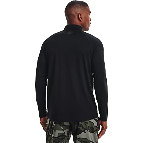 Under Armour Men's Tech 2.0 1/2 Zip-Up Long Sleeve T-Shirt , Black (001)/Charcoal , X-Large