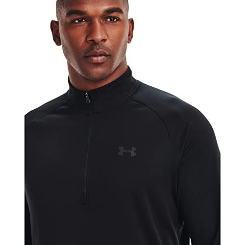 Under Armour Men's Tech 2.0 1/2 Zip-Up Long Sleeve T-Shirt , Black (001)/Charcoal , X-Large