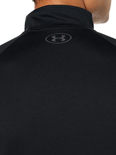Under Armour Men's Tech 2.0 1/2 Zip-Up Long Sleeve T-Shirt , Black (001)/Charcoal , X-Large