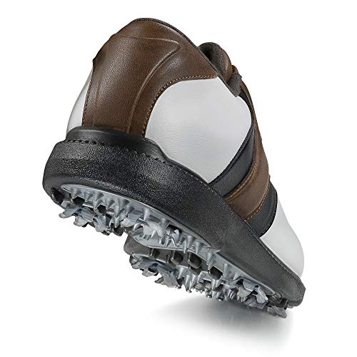 FootJoy Men's Fj Originals Golf Shoes, White/Brown, 10.5