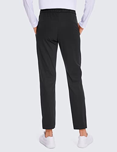 CRZ YOGA Womens 4-Way Stretch Ankle Golf Pants - 7/8 Dress Work Pants Pockets Athletic Yoga Travel Casual Lounge Workout Black Small