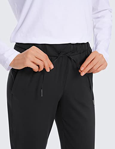 CRZ YOGA Womens 4-Way Stretch Ankle Golf Pants - 7/8 Dress Work Pants Pockets Athletic Yoga Travel Casual Lounge Workout Black Small