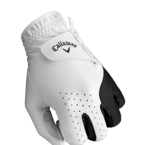 Callaway Golf Men's Weather Spann Golf Glove(White, Single, Medium, Prior Gen Model , Standard, Worn on Left Hand)