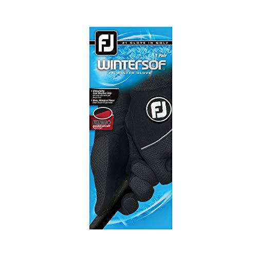 FootJoy Women's WinterSof Golf Gloves, Pair, Black Medium/Large, Pair