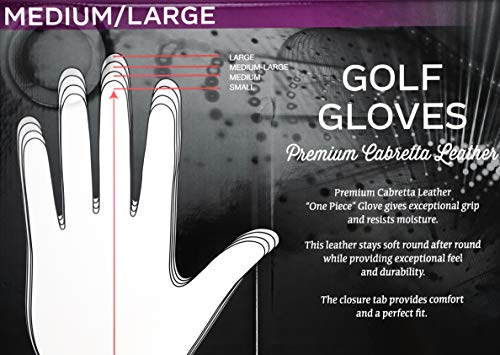 Kirkland Signature Men's Golf Gloves Premium Cabretta Leather, Medium/Large, 3 Pack