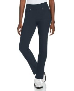 PGA TOUR Women's Pull-on Golf Pant with Tummy Control (Size X-Small-Xx-Large), Black Iris