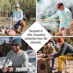 Vapor Apparel Men's Outdoor UPF 50+ Long Sleeve T-Shirt, UV Sun Protection for Fishing, Running, Hiking, M, Arctic Blue