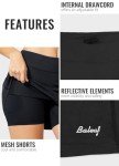 BALEAF Women's Tennis Skirts Golf Skorts Lightweight Athletic Skirts with Shorts Pockets Running Workout Sports Black Size S