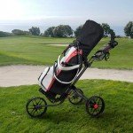 caddytek 3 Wheel Golf Push Cart - Deluxe Quad-Fold Compact Push & Pull Folding Caddy Trolley - Caddylite 15.3 V2,Black
