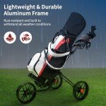 caddytek 3 Wheel Golf Push Cart - Deluxe Quad-Fold Compact Push & Pull Folding Caddy Trolley - Caddylite 15.3 V2,Black