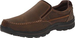 Skechers Men's Braver-Rayland Slip-On Loafer, Dark Brown Leather, 10 2E US