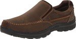 Skechers Men's Braver-Rayland Slip-On Loafer, Dark Brown Leather, 10 2E US