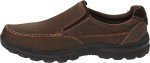 Skechers Men's Braver-Rayland Slip-On Loafer, Dark Brown Leather, 10 2E US