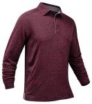 LE VONFORT Long Sleeve Dry Fit Golf Polo Shirts for Men Athletic Collared T Shirt Wine X-Large