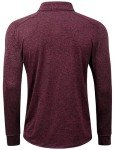 LE VONFORT Long Sleeve Dry Fit Golf Polo Shirts for Men Athletic Collared T Shirt Wine X-Large