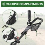 Caddytek CaddyLite 11.5 V3 3 Wheel Golf Push Cart - Superlite Deluxe, Lightweight, Easy to Fold Caddy Cart Pushcart, Black/Lime