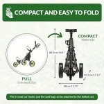 Caddytek CaddyLite 11.5 V3 3 Wheel Golf Push Cart - Superlite Deluxe, Lightweight, Easy to Fold Caddy Cart Pushcart, Black/Lime