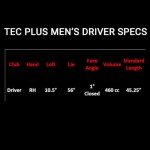 TEC Plus 460 cc Ti Matrix Driver Men's (Right-Handed)