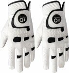 FINGER TEN Men’s Golf Glove Left Hand Right with Ball Marker Value 2 Pack, Weathersof Grip Soft Comfortable, Fit Size Small Medium ML Large XL (X-Large, Worn on Left Hand)