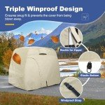 Explore Land 600D Waterproof Golf Cart Cover Fits for Most Brand 4 Passengers Golf Cart (Light Tan)