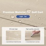 Explore Land 600D Waterproof Golf Cart Cover Fits for Most Brand 4 Passengers Golf Cart (Light Tan)