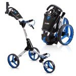 Cube CART 3 Wheel Push Pull Golf CART - Two Step Open/Close - Smallest Folding Lightweight Golf CART in The World - Choose Color! (White/Blue)